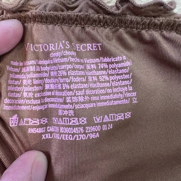 Victoria’s Secret Swim Light Brown Textured Cheeky Two Piece Swim Suit Set Beach - Picture 8 of 9